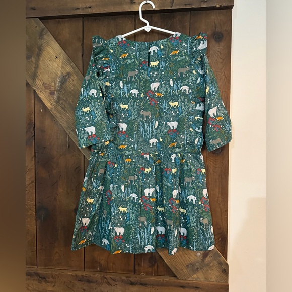 Tea Collection Forest Green Animal Pattern Dress - Picture 3 of 6